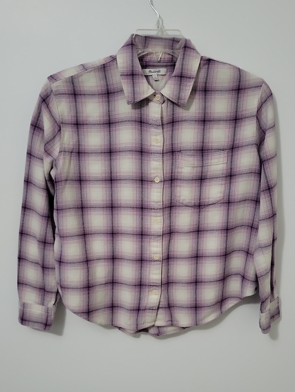 Madewell Plaid Flannel Button Down Shirt, Size Small